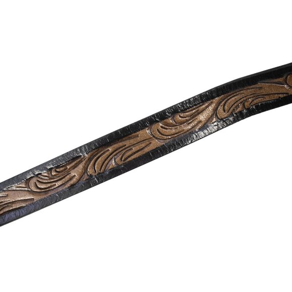 Cowhide Leather Women Shoulder Hand Tooled Bag with Fringes - Picture 9 of 10